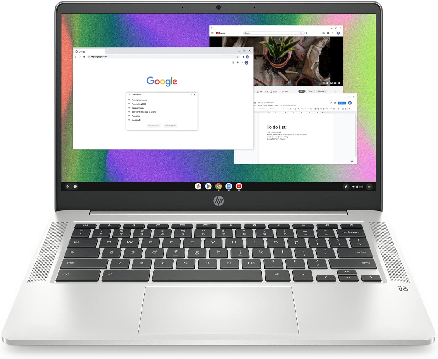 HP Chromebook 14 Laptop, Intel Celeron N4120, 4 GB RAM, 64 GB eMMC